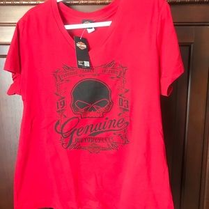 ♥️ RED WOMENS HARLEY DAVIDSON T